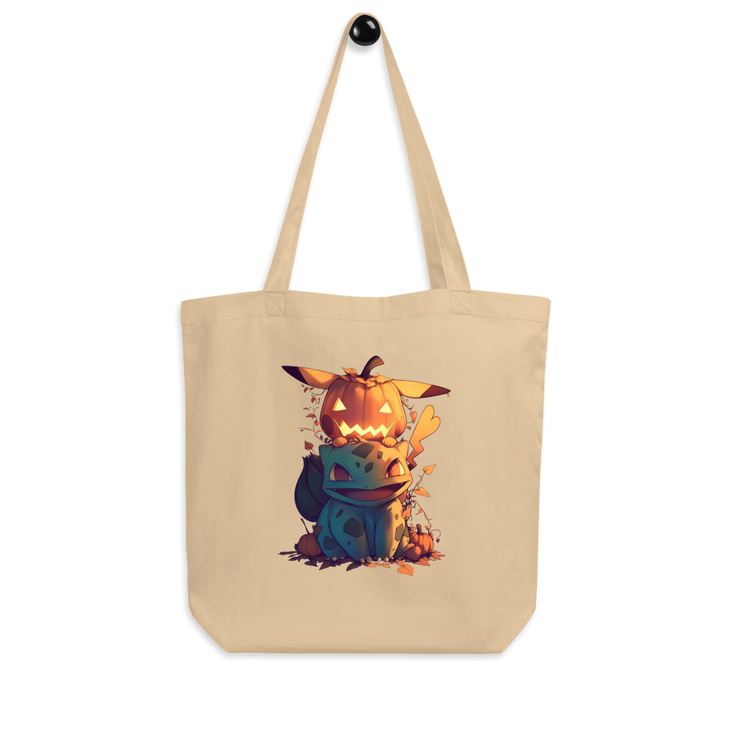 Oyster tote bag with a Halloween-themed design