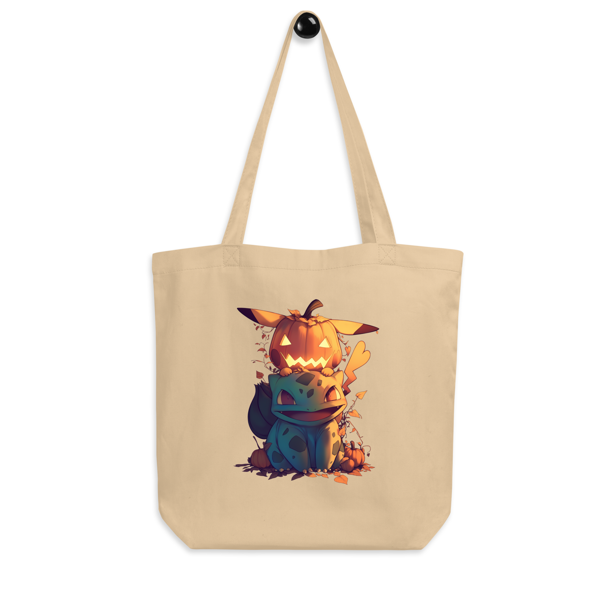 Oyster tote bag with a Halloween-themed design